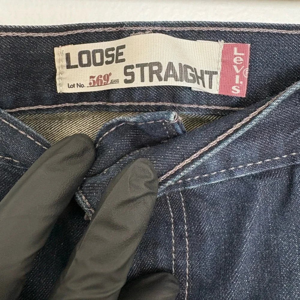 Levi's 569 Men's Deep Indigo Loose Straight Jeans 36×30